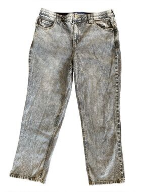 Democracy Ab Solution Straight Leg Light Wash Gray Jeans Size 14